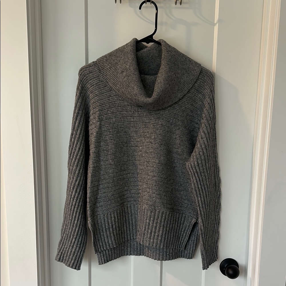 Gray Cowl Neck Sweater